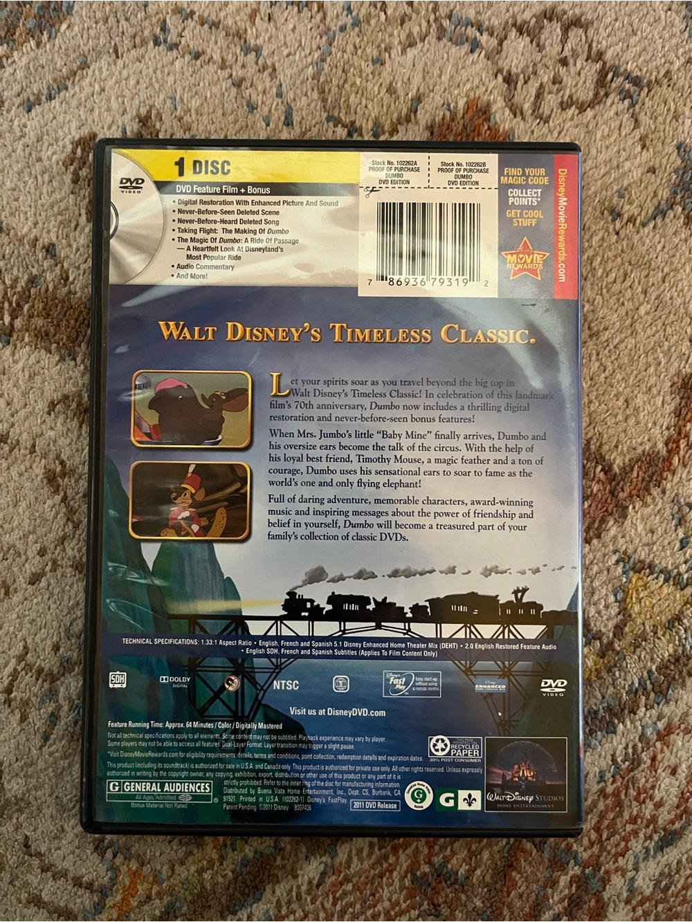 Disney Dumbo DVD - Picture 2 of 3